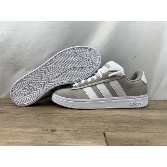 Adidas Grand Court Alpha II Grey White Suede Mens Sneakers JH7234 Size 11.5 - Picture 6 of 9